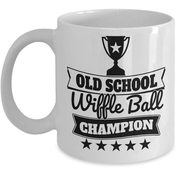 Nostalgia Mugs - Old School Wiffle Ball Champ - Fun Games and Hobbies from the Past - Premium Ceramic Coffee Cup - 15oz Ceramic Coffee Cup - Appreciation Birthday Stocking Stuffer