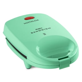 Nostalgia MyMini Sandwich Press, Electric Sandwich Maker Grill and Panini Press, 1200W, Mint Green