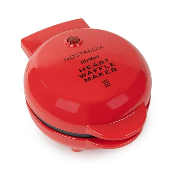 Nostalgia MyMini Heart Waffle Maker, Red