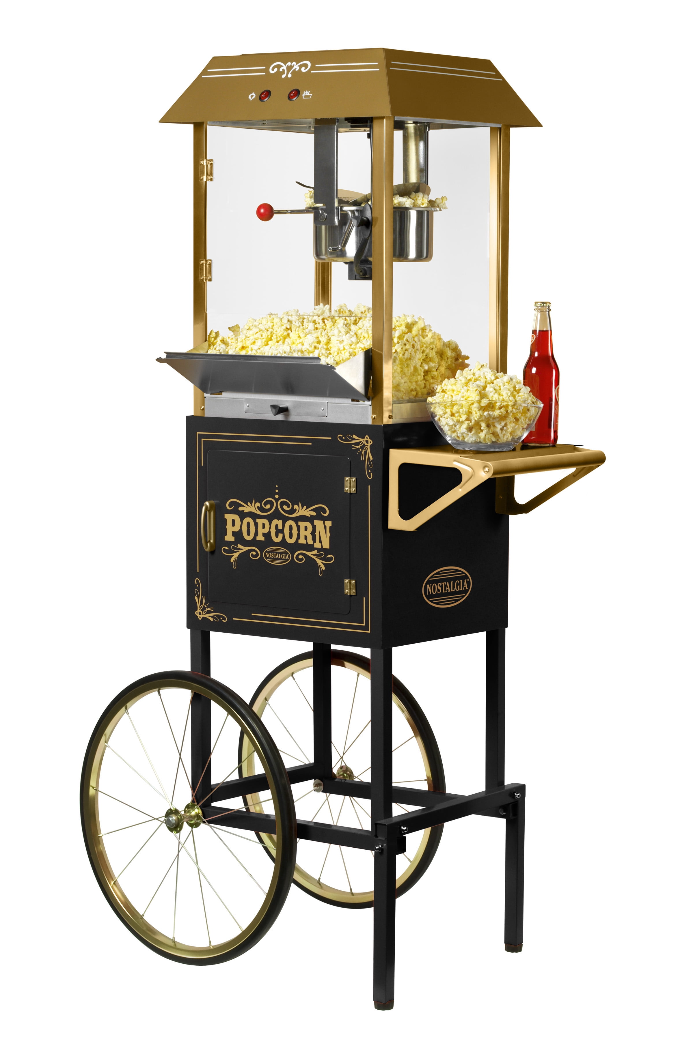 Nostalgia CCP510BK Vintage Popcorn Cart 8-Ounce Black