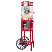 Nostalgia Popcorn Maker Cart, Vintage Movie Theater Popcorn Machine with 2.5 oz Kettle, Retro Red