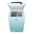 thumbnail image 1 of Nostalgia 2-in-1 Classic Retro Refrigerator Freezer, 3.5 cu ft Fridge and Freezer with Lock and Key, Aqua, 1 of 5