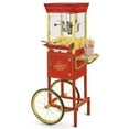 thumbnail image 1 of Nostalgia Popcorn Machine Cart, Stainless Steel Vintage Popcorn Maker Cart, Makes 32 Cups, Red, 1 of 6
