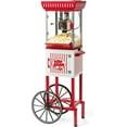 thumbnail image 1 of Nostalgia Popcorn Maker Cart, Vintage Movie Theater Popcorn Machine with Built-In Storage, Red/White, 1 of 5