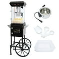 thumbnail image 1 of Ganeed Popcorn Maker Machine - Professional Cart With 6Oz 8 Oz Kettle Makes Up to 32 Cups - Vintage Popcorn Machine Movie Theater Style - Black, 1 of 10