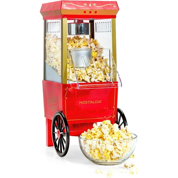 Nostalgia Popcorn Maker Vintage Movie Theater Style Popcorn Machine, Red