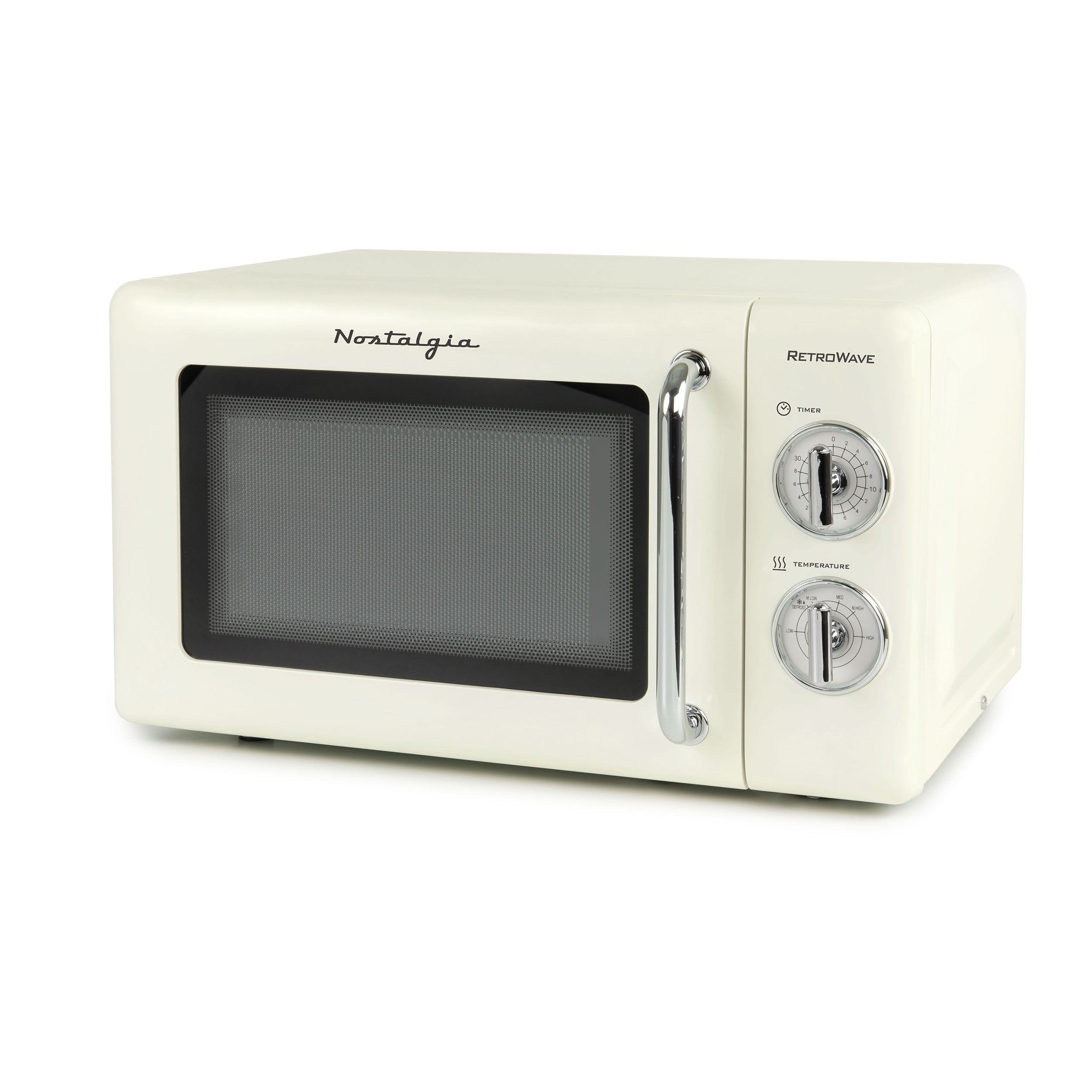 Nostalgia Clmo7wh Classic Retro 0.7 Cu. ft. 700-Watt Countertop Microwave Oven with LED Display, White