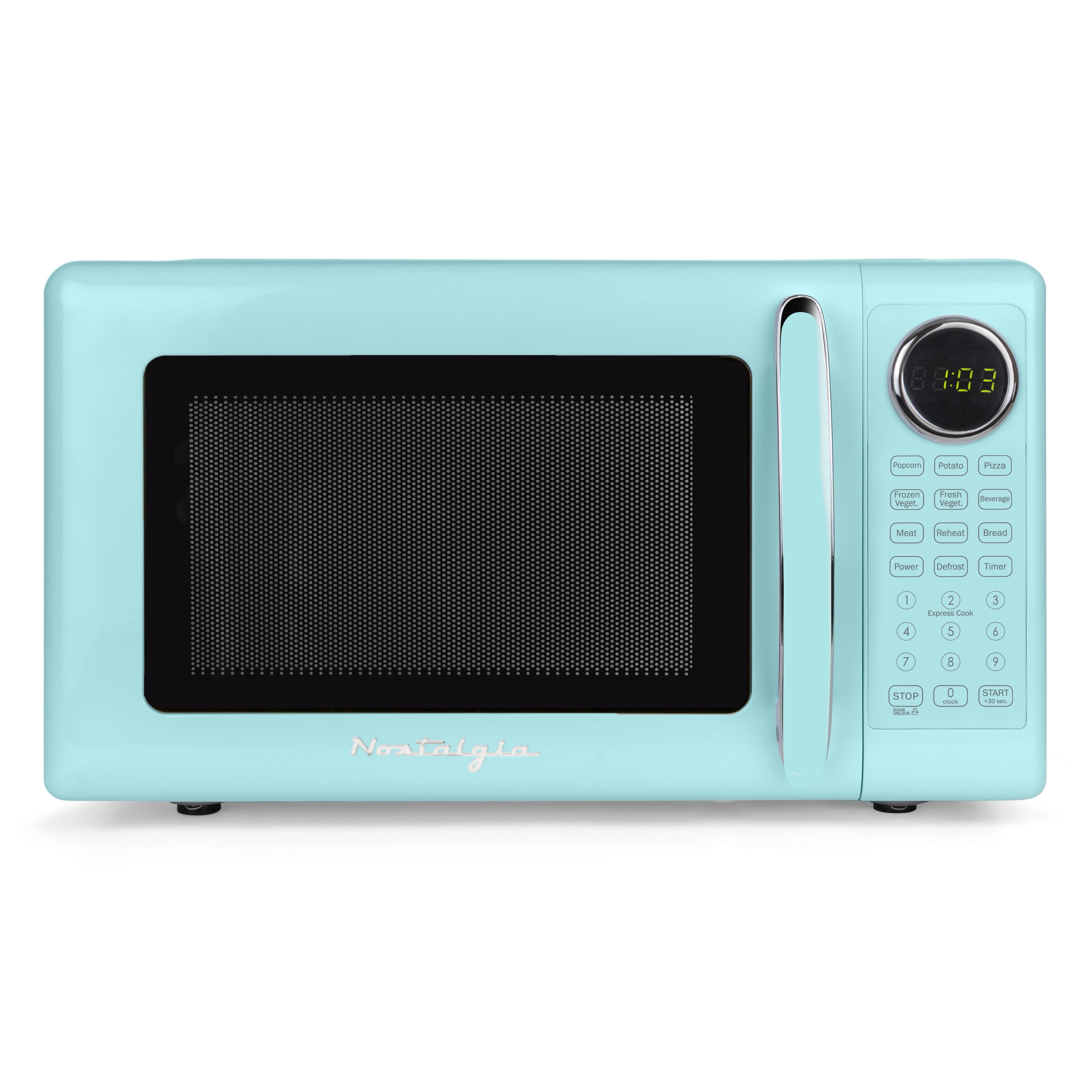 Nostalgia Retro 0.7 cu. ft. Countertop Microwave, Aqua - Walmart.com