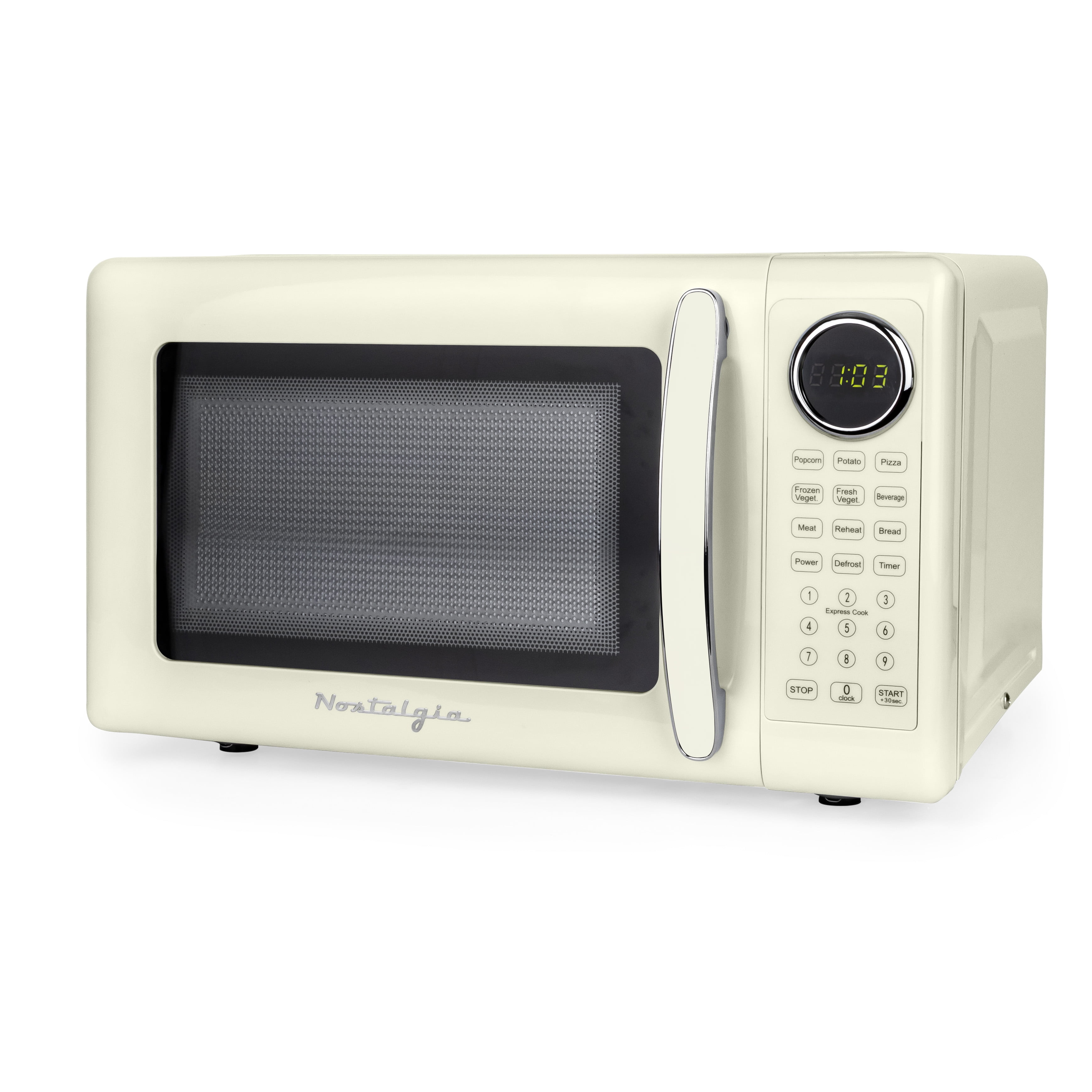 ✴︎Mii✴︎ Nostalgia Retro 700W Microwave Oven – 0.7 Cu Ft Capacity – Ivory