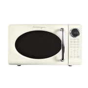 Nostalgia 0.7 cu ft Retro Microwave Oven, 700W Countertop Microwave Oven with 12 Cook Settings, Ivory