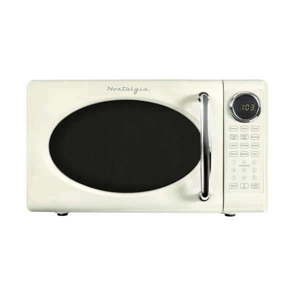 Nostalgia Retro 0.7 Cubic Foot Countertop Microwave, Ivory