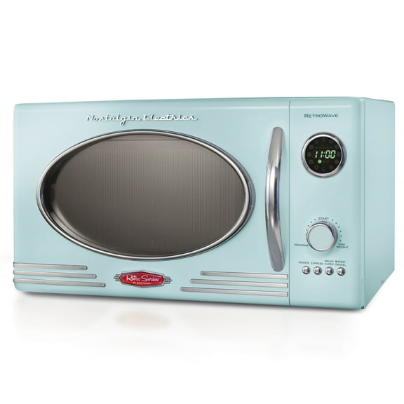 Nostalgia Retro 0.9 Cu. ft. 800-Watt Countertop Microwave Oven, Aqua