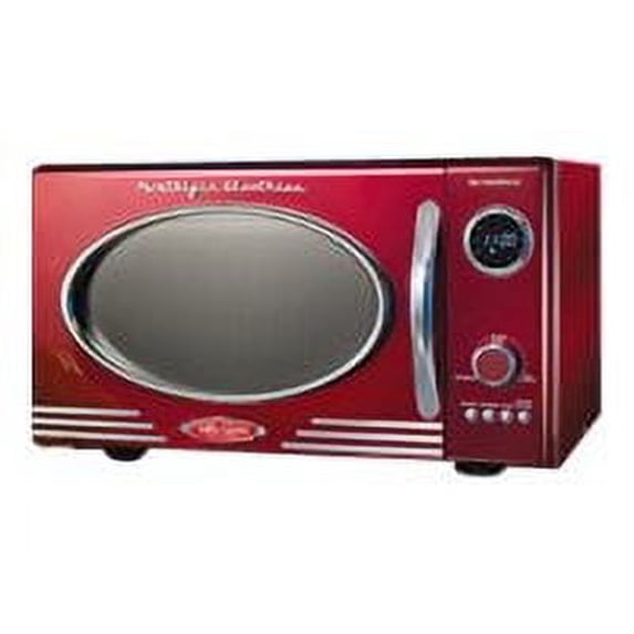 Nostalgia Retro 0.9 Cu. ft. 800-Watt Countertop Microwave Oven, Red