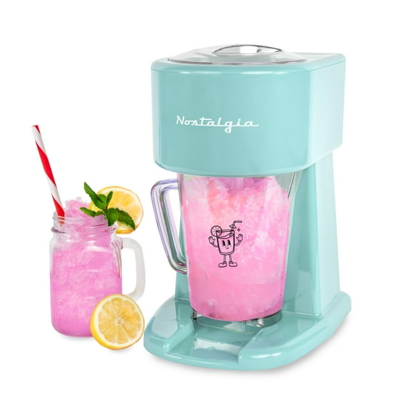 Nostalgia Retro 40-Ounce Frozen Beverage Station - Slushie Machine and Ice Shaver with Automatic Mixing for Soda, Cocktails and Margaritas - Easy & Safe Use - Aqua