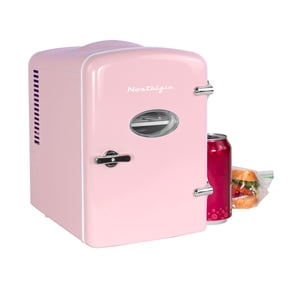 Nostalgia Retro 6-Can Display Fridge & Heater, Pink