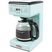 Nostalgia Retro Coffee Maker, 12-Cup Programmable Vintage Coffee Machine with Anti-Drip Carafe, Aqua