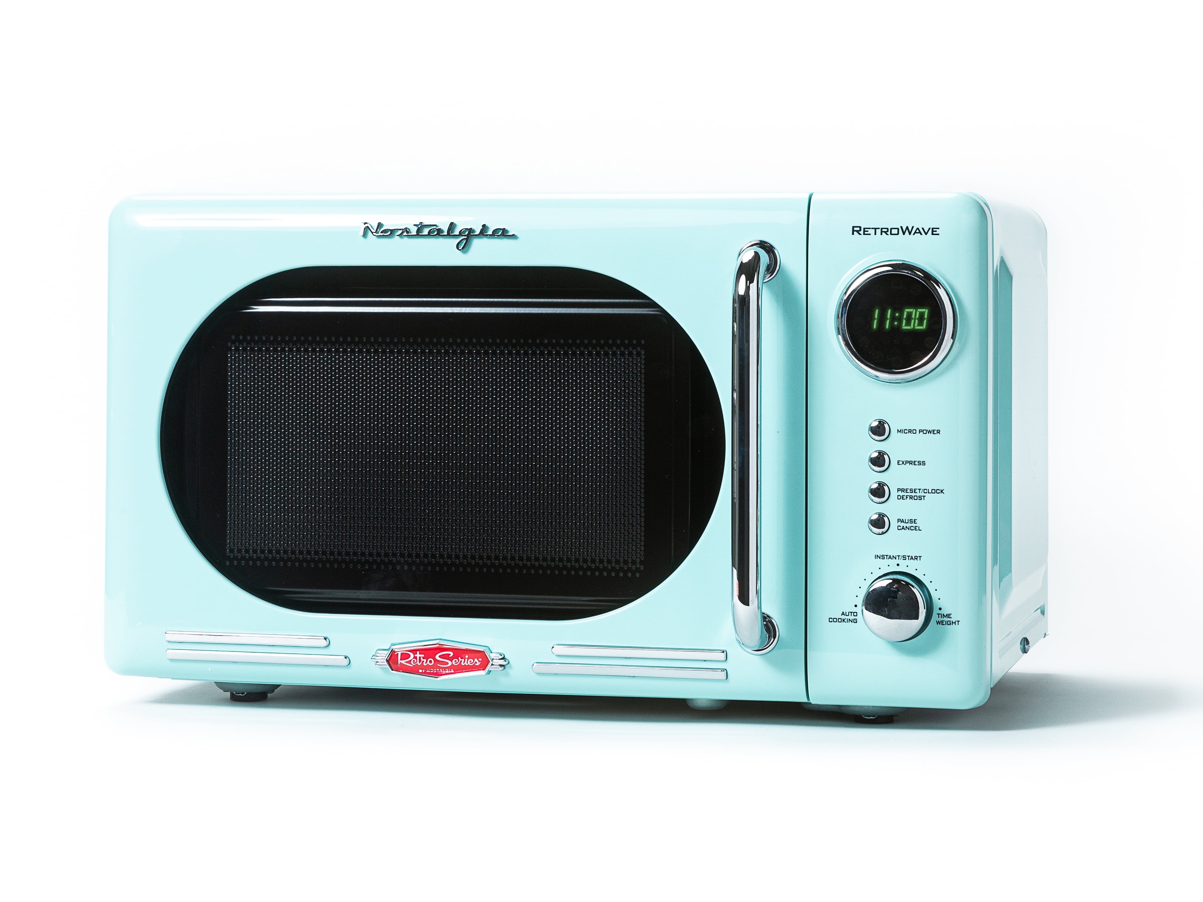 Nostalgia Retro Microwave for Countertop 0.7 cu ft Vintage Microwave, Pink