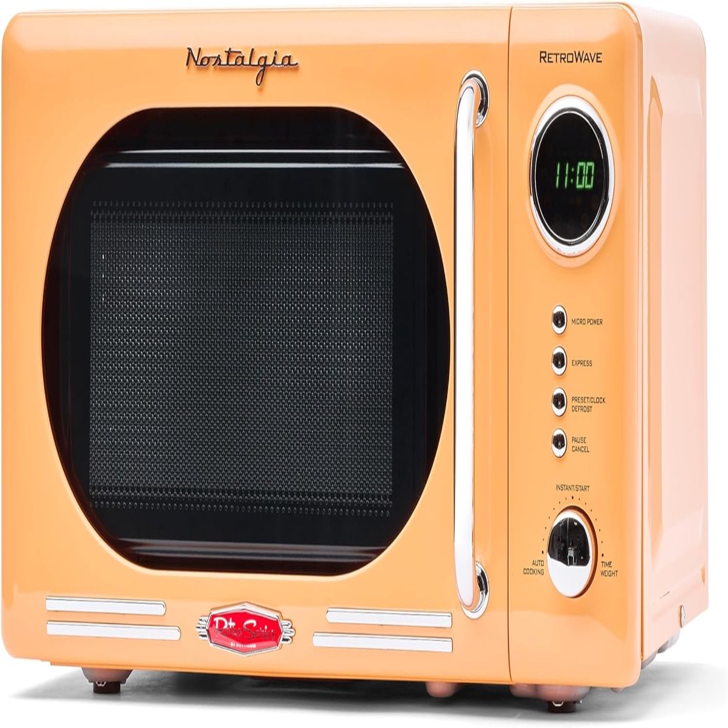 Nostalgia Retro Compact Countertop Microwave Oven 0.7 Cu. Ft. 700