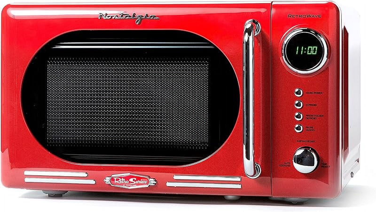 Nostalgia Retro Compact Countertop Microwave Oven 0.7 Cu. Ft. 700