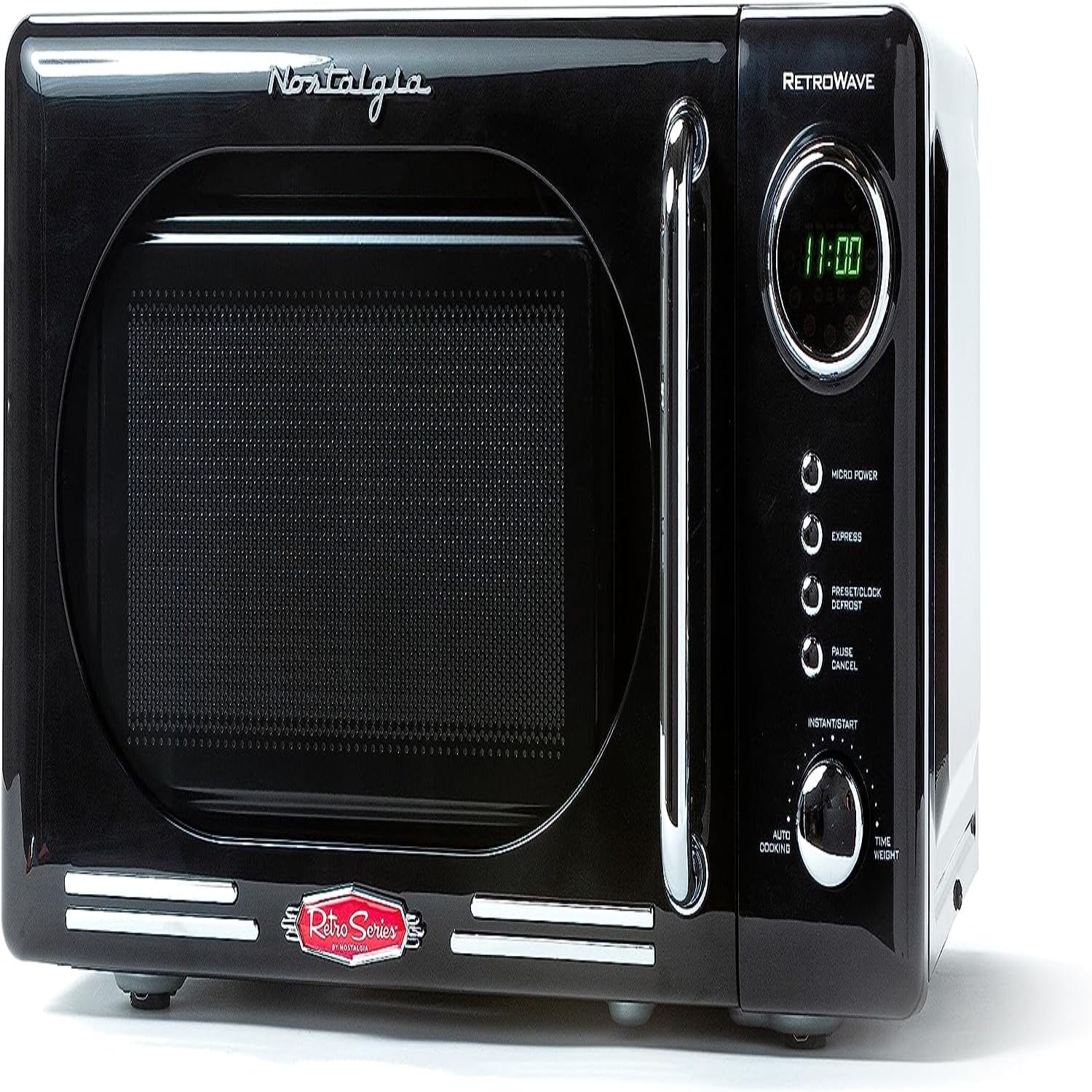 Nostalgia Retro Compact Countertop Microwave Oven 0.7 Cu. Ft. 700
