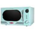 thumbnail image 1 of Nostalgia 1.1 cu ft Retro Microwave Oven, 1000W Countertop Microwave Oven with Digital Clock, Aqua, 1 of 7