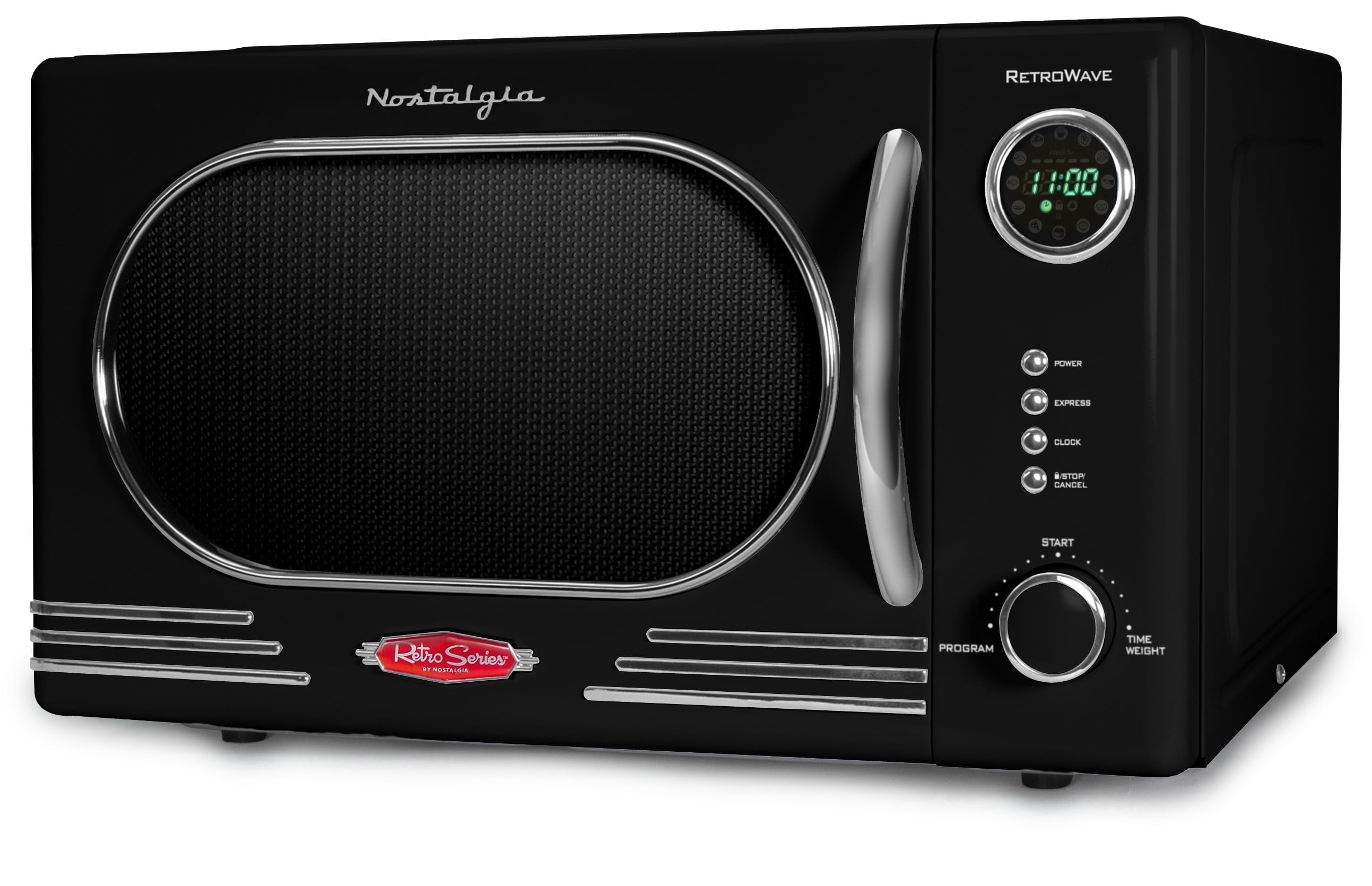 Nostalgia, Retro Microwave Oven, 1.1 cu ft, 1000W, Digital Clock