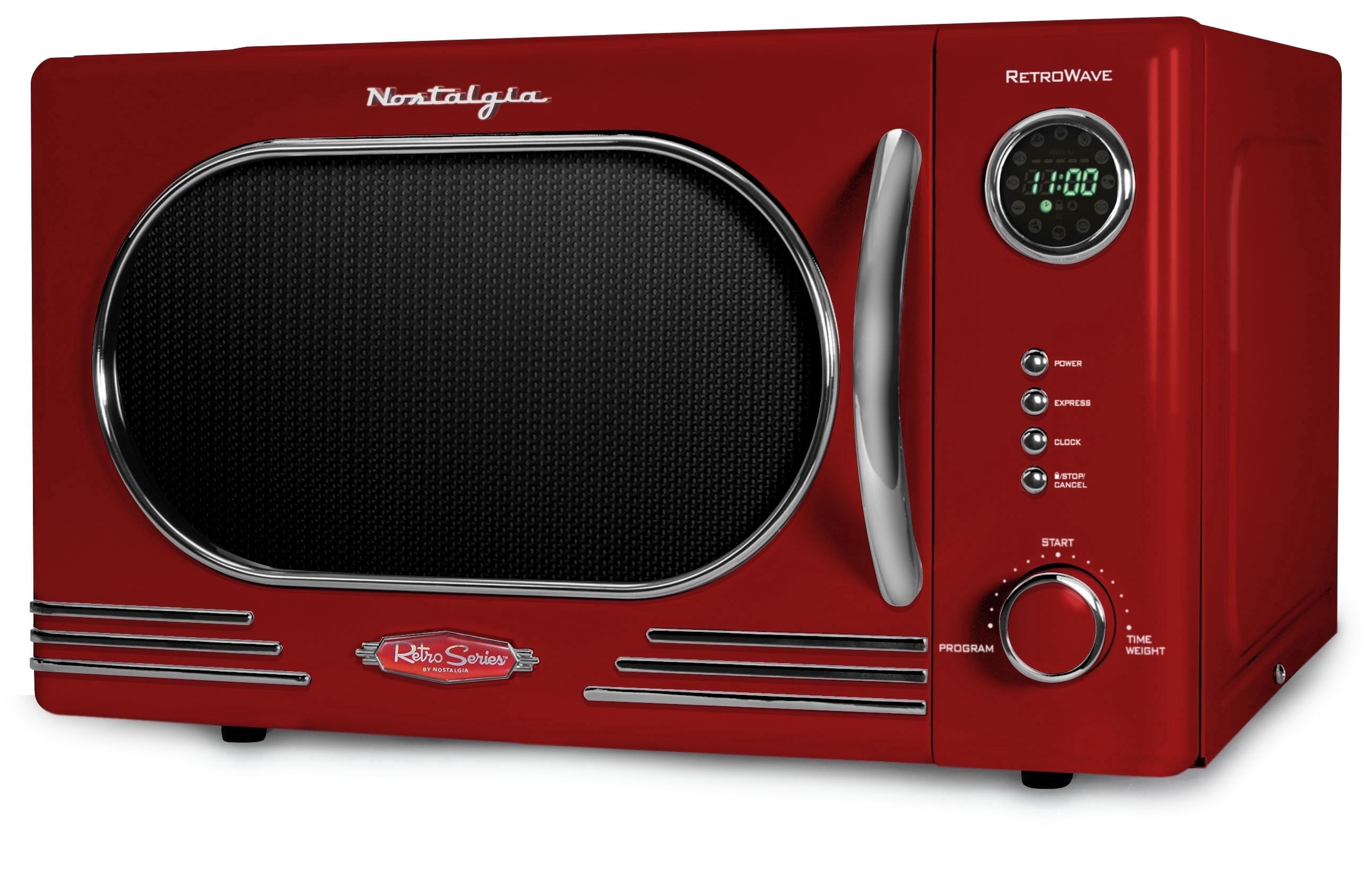 Nostalgia, Retro Microwave Oven, 1.1 cu ft, 1000W, Digital Clock