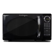 Nostalgia 0.7 cu ft Retro Microwave Oven, 700W Countertop Microwave Oven with 8 Auto Cook Programs, Black