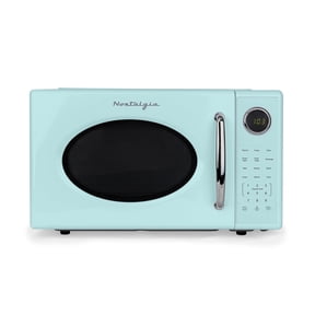 Nostalgia 1.1 cu ft Retro Microwave Oven, 1000W Countertop Microwave Oven with 8 Auto Cook Programs, Aqua