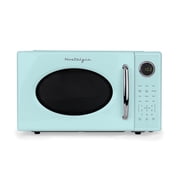 Nostalgia 1.1 cu ft Retro Microwave Oven, 1000W Countertop Microwave Oven with 8 Auto Cook Programs, Aqua