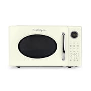Nostalgia 1.1 cu ft Retro Microwave Oven, 1000W Countertop Microwave Oven with 8 Auto Cook Programs, Ivory