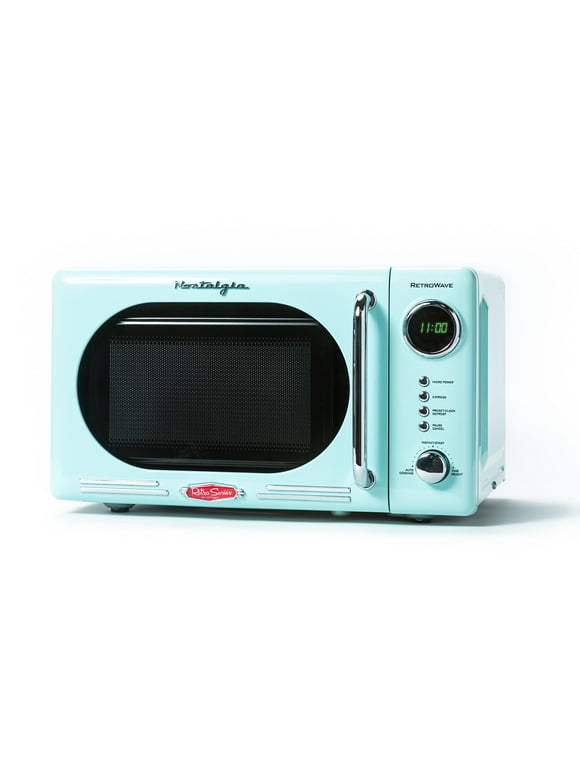 Nostalgia Retro Microwave for Countertop 0.7 cu ft Vintage Microwave, Aqua