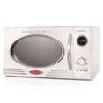 thumbnail image 1 of Nostalgia 0.9 cu ft Retro Microwave Oven, 800W Countertop Microwave Oven with Digital Clock, White, 1 of 6