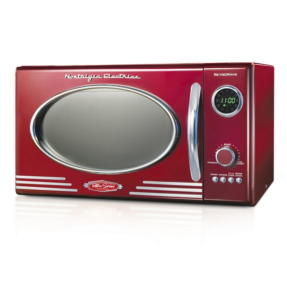 Nostalgia Retro Microwave for Countertop 0.9 cu ft Vintage Microwave, Red