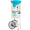 thumbnail image 1 of Nostalgia 48-Inch Retro Snow Cone Maker Cart and Shaved Ice Machine with Built-In Storage, White Blue, 1 of 7