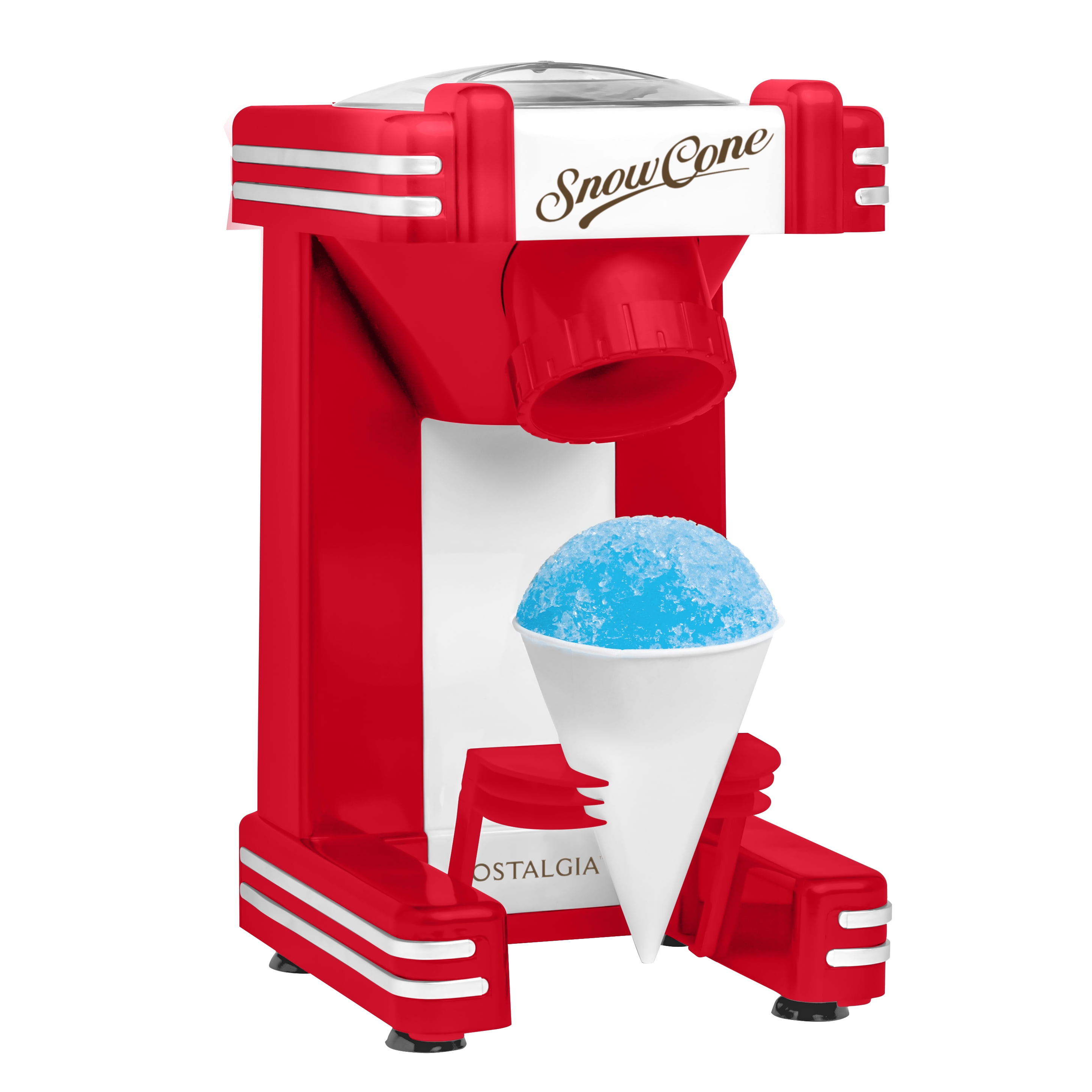 Nostalgia Retro Snow Cone Maker, Countertop Shaved Ice Machine and Snow Cone Maker, Red