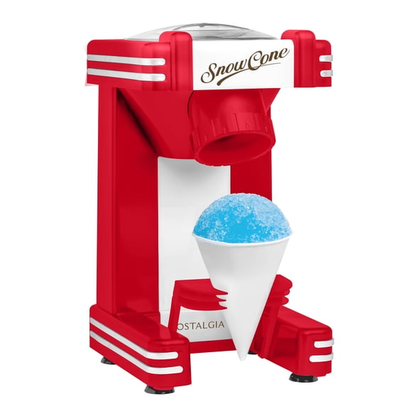 Nostalgia Retro Snow Cone Maker, Countertop Shaved Ice Machine and Snow Cone Maker, Red