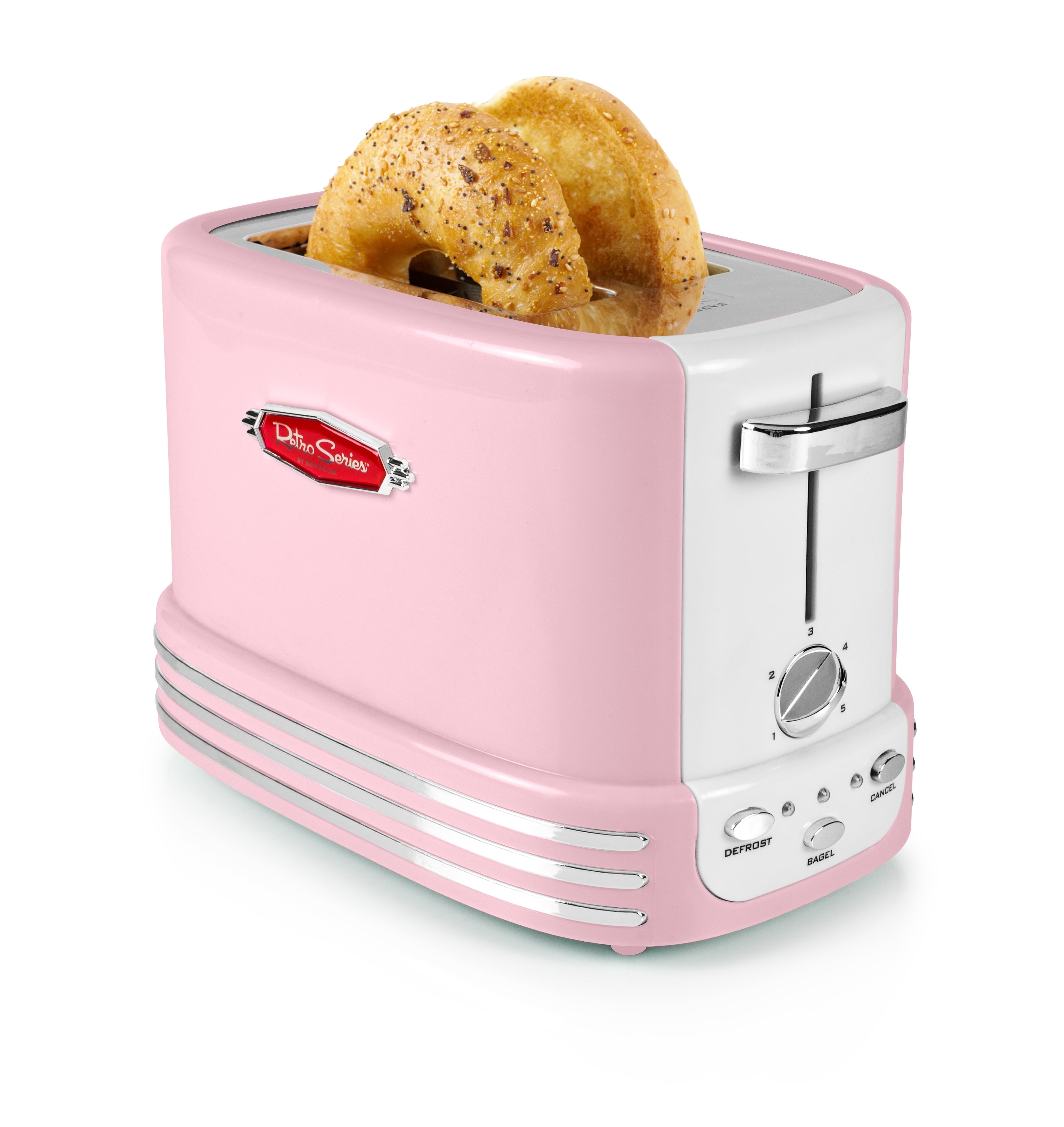 Nostalgia Retro Toaster, 2 Slice Vintage Toaster Oven for Bagels