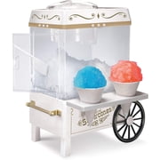 Nostalgia SCM525WH Vintage Countertop Snow Cone Maker Makes 20 Icy Treats, Includes 2 Reusable Plastic Cups & Ice Scoop   Ice White, 8 Oz