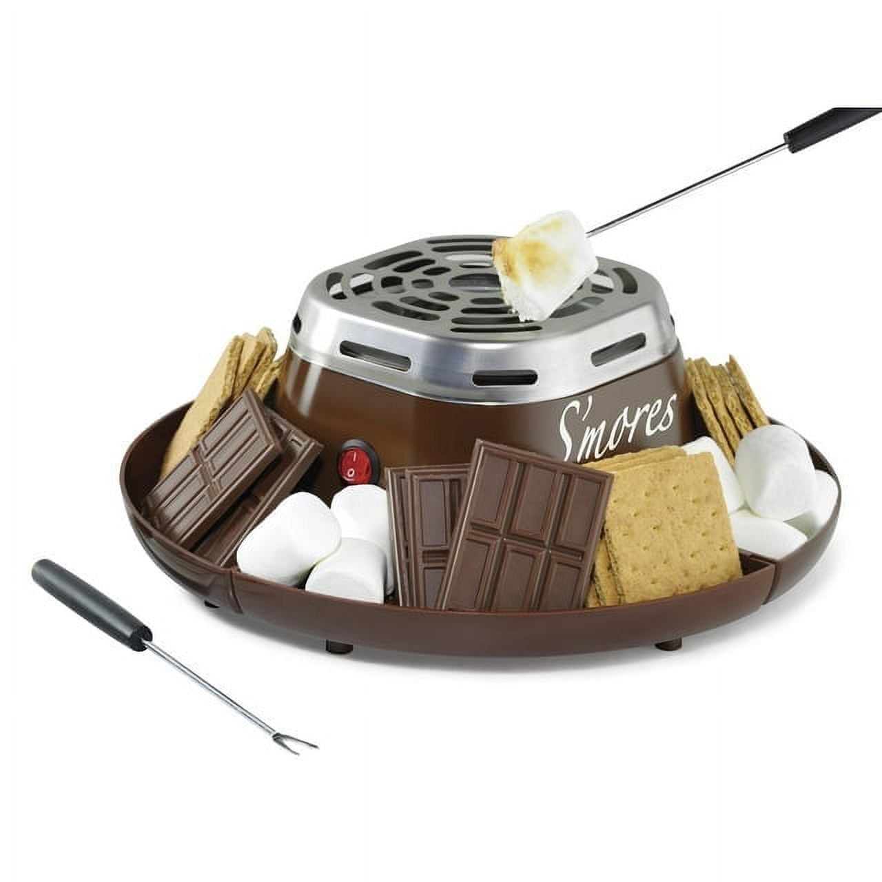 Brown Stainless Steel Indoor Electric S'mores Maker with Trays