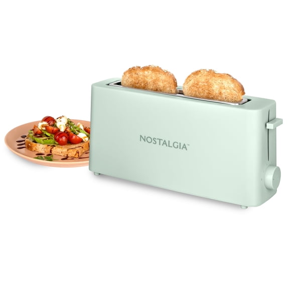 Nostalgia Slim 2-Slice Toaster, 900 Watts, Sage