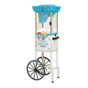 Nostalgia Snow Cone Maker, 48-Inch Shaved Ice Machine and Snow Cone Maker Cart, Blue