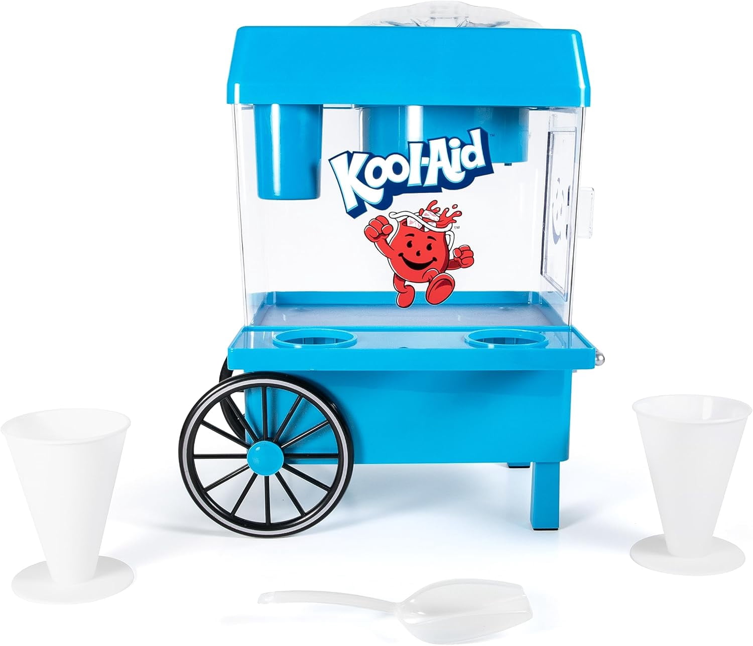 Nostalgia Snow Cone Shaved Ice Machine - Retro Table-Top Slushie Machine Makes 20 Icy Treats - Includes 2 Reusable Plastic Cups & Ice Scoop - White