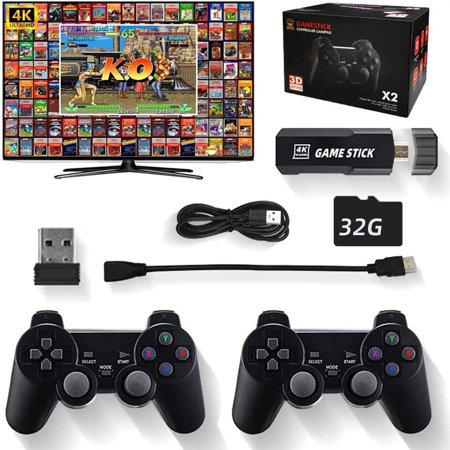 Nostalgia Stick Game, Wireless Retro Stick Game Console, Nostalgiastick Wireless Retro Game Console, Plug & Play Nostalgia Stick 4K HDMI Output, Dual 2.4G Wireless Controllers (M8 32g (3550+ Games))