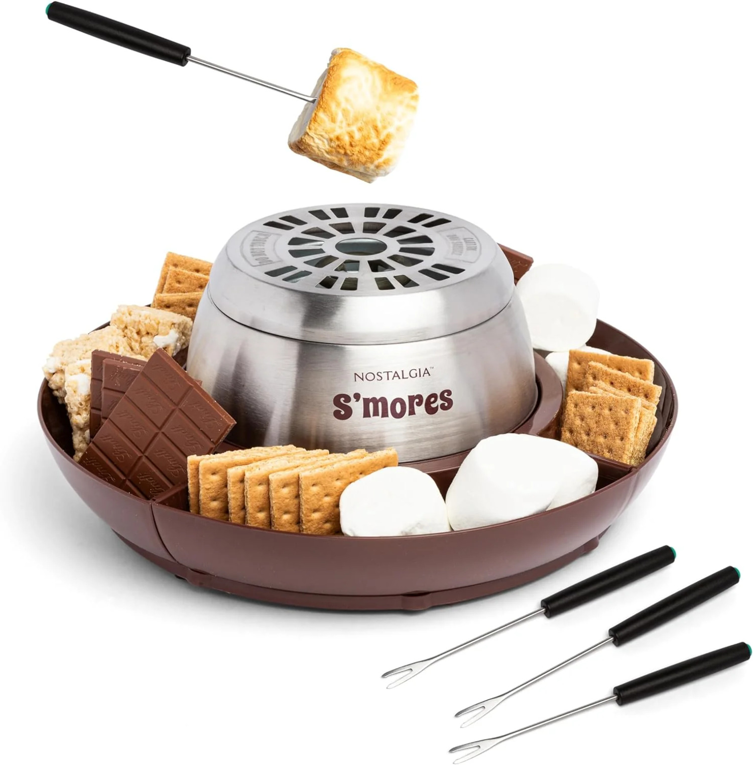 Nostalgia Tabletop Indoor Electric S'Mores Maker Smores Kit with