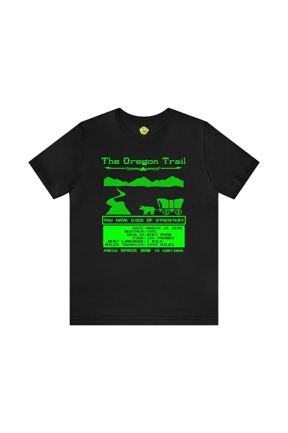 Nostalgia - The Oregon Trail Computer Game T-Shirt - Retro Gaming Tee