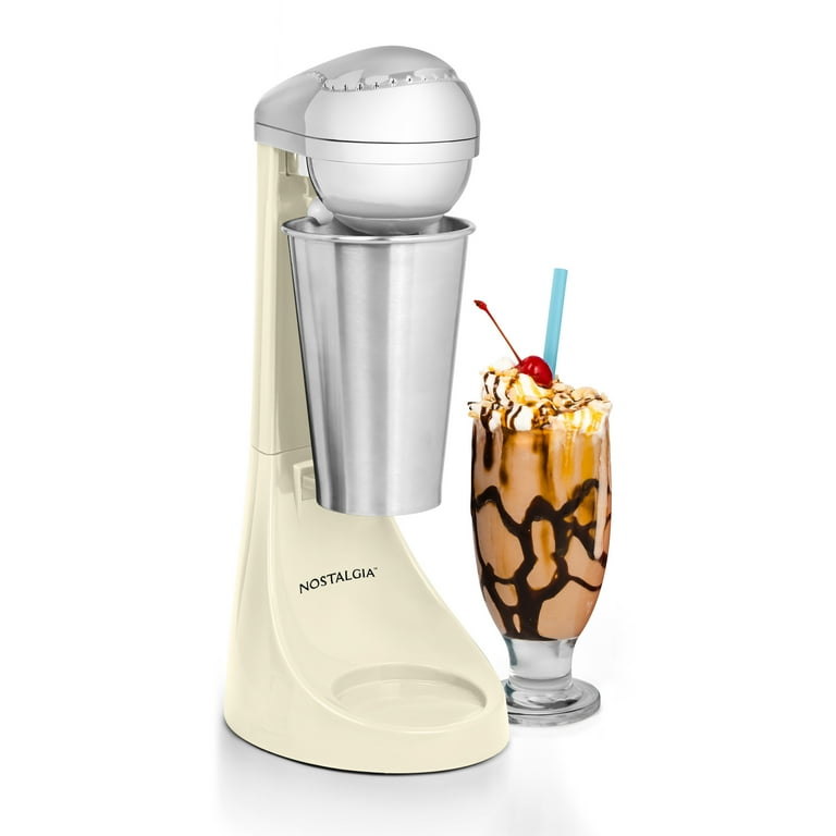 Nostalgia Two Speed Electric Milkshake Maker and Drink Mixer Includes 16 Ounce Stainless Steel Mixing Cup and Rod Cream Walmart