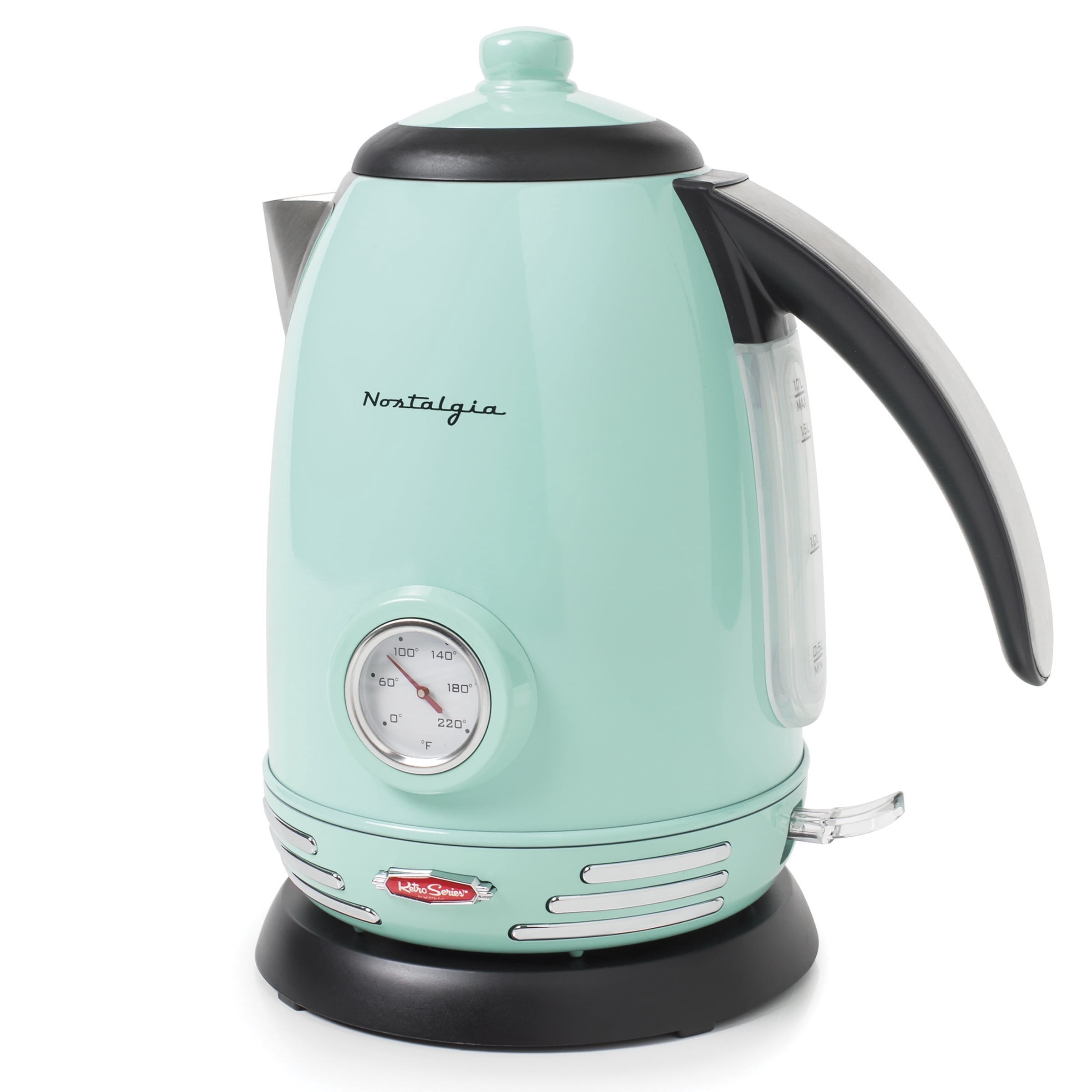 Nostalgia 1.7L Electric Kettle, 1500W Stainless Steel Electric