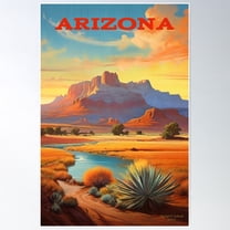 Nostalgic Arizona Travel Poster Poster Wall Art, Modern Wall Decor For Living Room Bedroom, 8x12 UNFRAMED