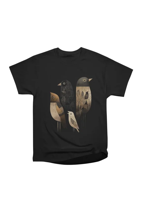 Nostalgic Birds T-Shirt Tee Gift For Him Merch For Her Apparel For Friend